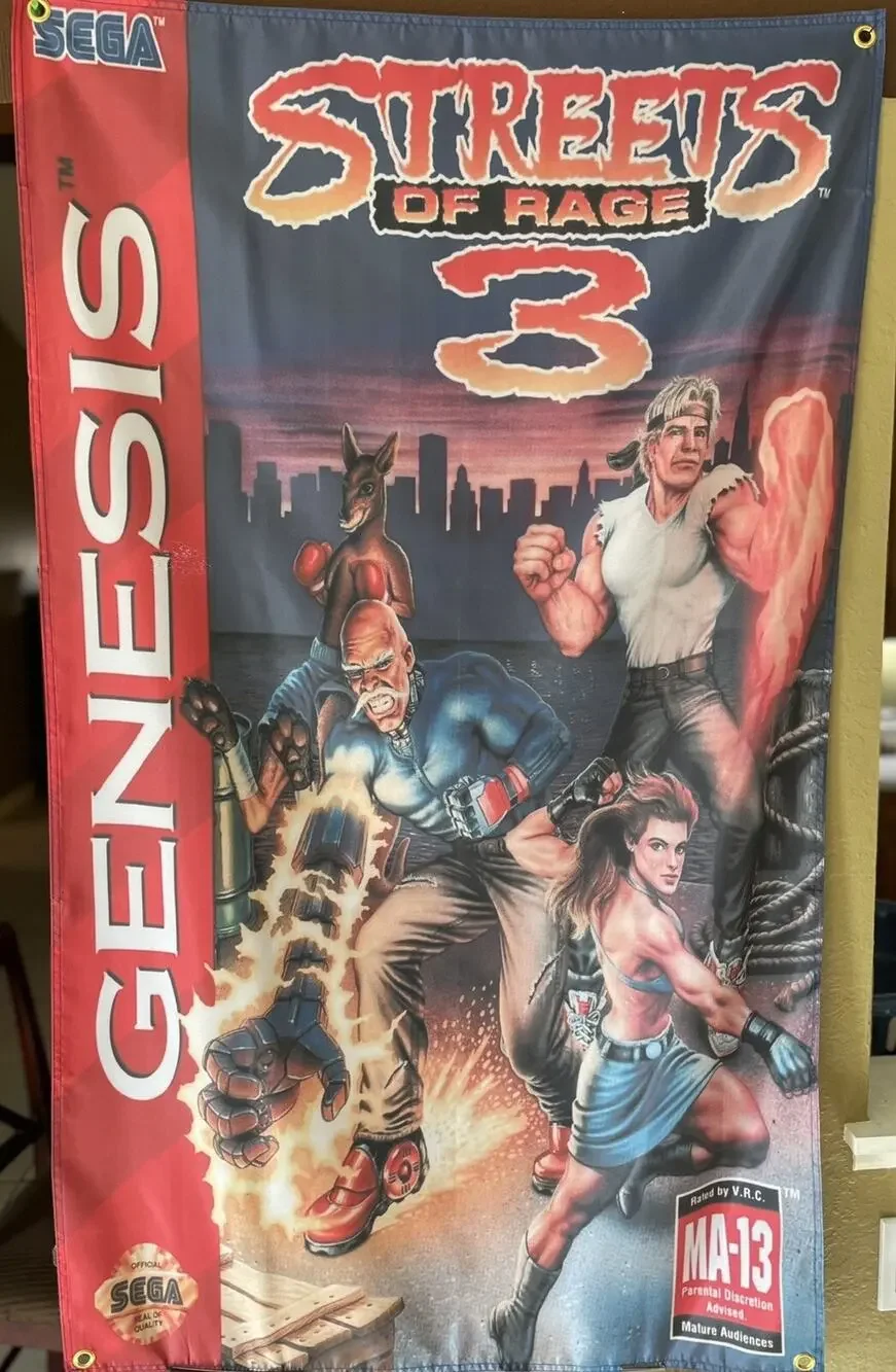 Streets of Rage 3 5ft Flag Sega Genesis 1994 Banner Poster